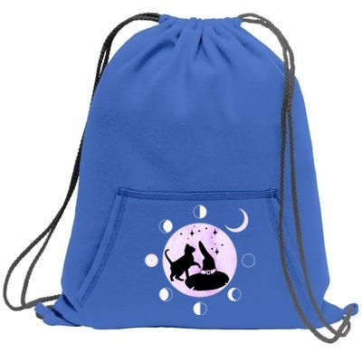 Cat Moon Phases Cute Gift Black Cat Moon Gift Witch Great Gift Sweatshirt Cinch Pack Bag