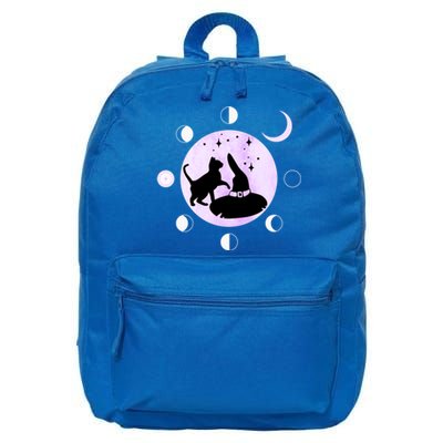 Cat Moon Phases Cute Gift Black Cat Moon Gift Witch Great Gift 16 in Basic Backpack