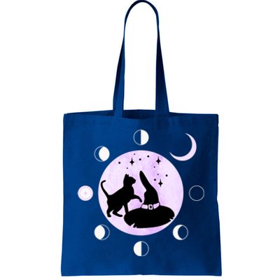 Cat Moon Phases Cute Gift Black Cat Moon Gift Witch Great Gift Tote Bag