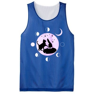 Cat Moon Phases Cute Gift Black Cat Moon Gift Witch Great Gift Mesh Reversible Basketball Jersey Tank