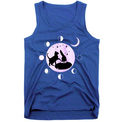 Cat Moon Phases Cute Gift Black Cat Moon Gift Witch Great Gift Tank Top