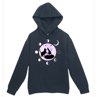 Cat Moon Phases Cute Gift Black Cat Moon Gift Witch Great Gift Urban Pullover Hoodie