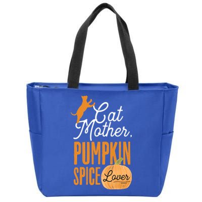 Cat Mother Pumpkin Spice Lover Cute Fall Mom Gift Zip Tote Bag