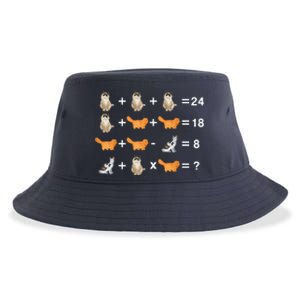 Cat Math Puzzle Sustainable Bucket Hat