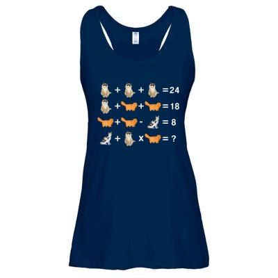 Cat Math Puzzle Ladies Essential Flowy Tank