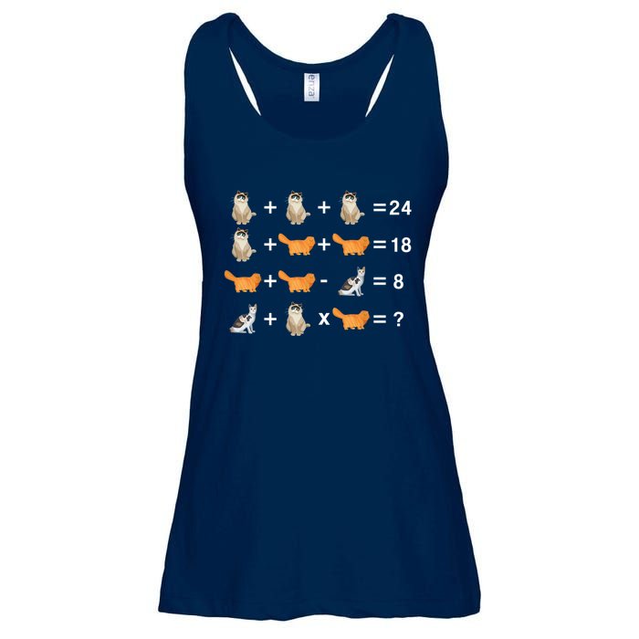 Cat Math Puzzle Ladies Essential Flowy Tank