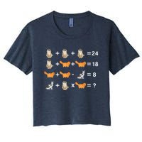 Cat Math Puzzle Women's Crop Top Tee