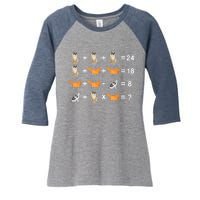 Cat Math Puzzle Women's Tri-Blend 3/4-Sleeve Raglan Shirt