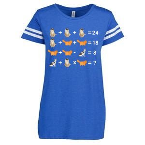 Cat Math Puzzle Enza Ladies Jersey Football T-Shirt