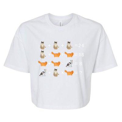 Cat Math Puzzle Bella+Canvas Jersey Crop Tee