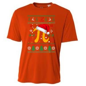 Christmas Math Pi Santa Hat Costume Xmas Ugly Teacher Funny Gift Funny Gift Cooling Performance Crew T-Shirt