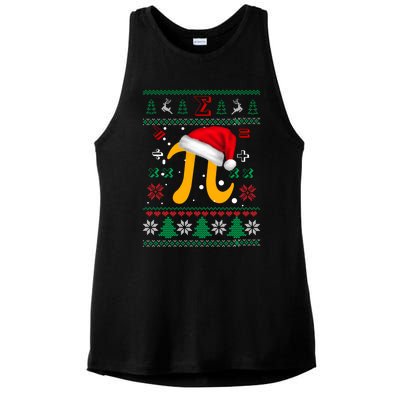 Christmas Math Pi Santa Hat Costume Xmas Ugly Teacher Funny Gift Funny Gift Ladies PosiCharge Tri-Blend Wicking Tank