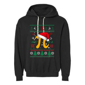 Christmas Math Pi Santa Hat Costume Xmas Ugly Teacher Funny Gift Funny Gift Garment-Dyed Fleece Hoodie