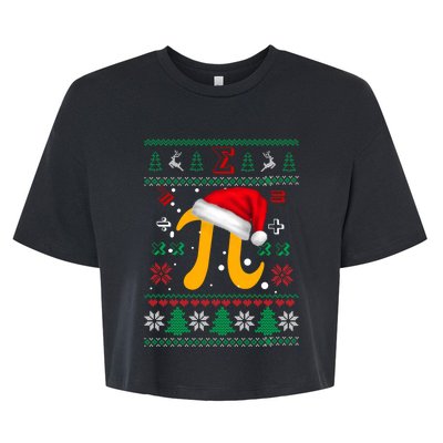 Christmas Math Pi Santa Hat Costume Xmas Ugly Teacher Funny Gift Funny Gift Bella+Canvas Jersey Crop Tee