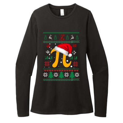 Christmas Math Pi Santa Hat Costume Xmas Ugly Teacher Funny Gift Funny Gift Womens CVC Long Sleeve Shirt