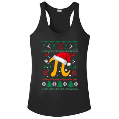 Christmas Math Pi Santa Hat Costume Xmas Ugly Teacher Funny Gift Funny Gift Ladies PosiCharge Competitor Racerback Tank