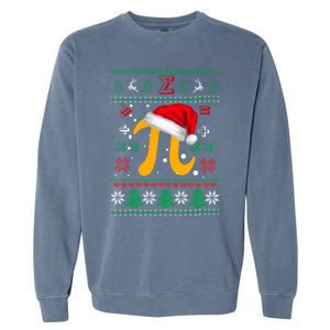 Christmas Math Pi Santa Hat Costume Xmas Ugly Teacher Funny Gift Funny Gift Garment-Dyed Sweatshirt