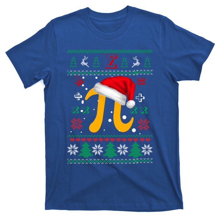 Christmas Math Pi Santa Hat Costume Xmas Ugly Teacher Funny Gift Funny Gift T-Shirt