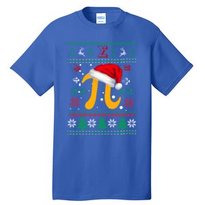 Christmas Math Pi Santa Hat Costume Xmas Ugly Teacher Funny Gift Funny Gift Tall T-Shirt