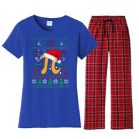 Christmas Math Pi Santa Hat Costume Xmas Ugly Teacher Funny Gift Funny Gift Women's Flannel Pajama Set