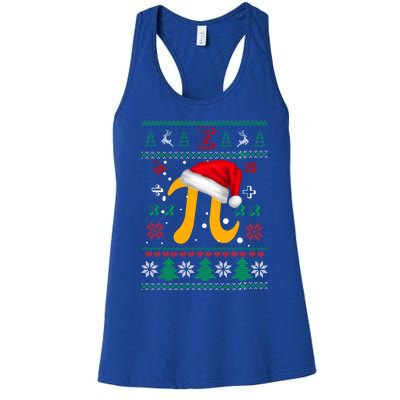 Christmas Math Pi Santa Hat Costume Xmas Ugly Teacher Funny Gift Funny Gift Women's Racerback Tank