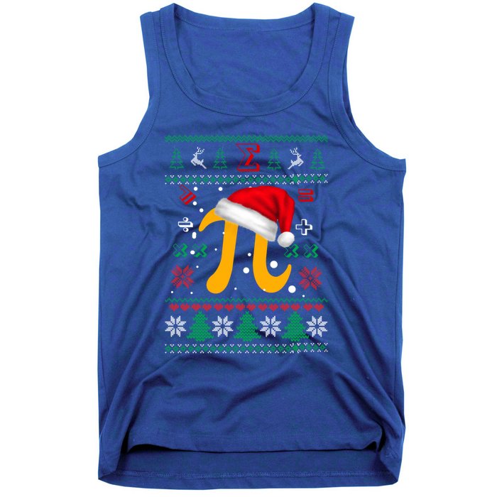 Christmas Math Pi Santa Hat Costume Xmas Ugly Teacher Funny Gift Funny Gift Tank Top