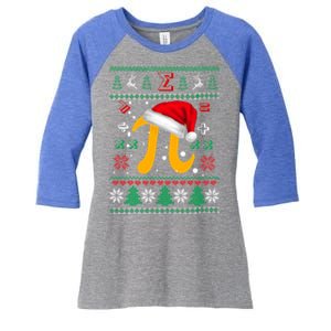 Christmas Math Pi Santa Hat Costume Xmas Ugly Teacher Funny Gift Funny Gift Women's Tri-Blend 3/4-Sleeve Raglan Shirt