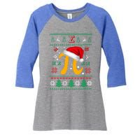 Christmas Math Pi Santa Hat Costume Xmas Ugly Teacher Funny Gift Funny Gift Women's Tri-Blend 3/4-Sleeve Raglan Shirt