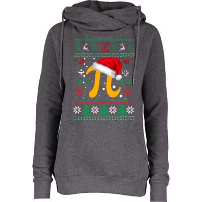 Christmas Math Pi Santa Hat Costume Xmas Ugly Teacher Funny Gift Funny Gift Womens Funnel Neck Pullover Hood