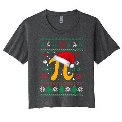 Christmas Math Pi Santa Hat Costume Xmas Ugly Teacher Funny Gift Funny Gift Women's Crop Top Tee