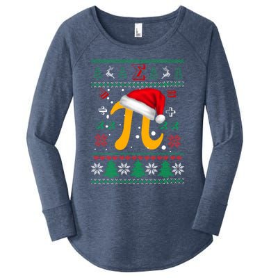 Christmas Math Pi Santa Hat Costume Xmas Ugly Teacher Funny Gift Funny Gift Women's Perfect Tri Tunic Long Sleeve Shirt