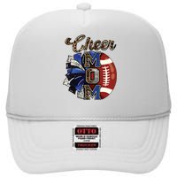 Cheer Mom Pom Pom Football High Crown Mesh Back Trucker Hat