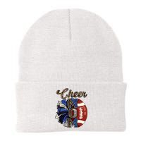 Cheer Mom Pom Pom Football Knit Cap Winter Beanie