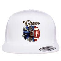 Cheer Mom Pom Pom Football Flat Bill Trucker Hat