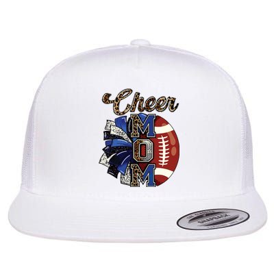 Cheer Mom Pom Pom Football Flat Bill Trucker Hat