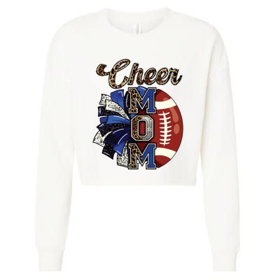 Cheer Mom Pom Pom Football Cropped Pullover Crew