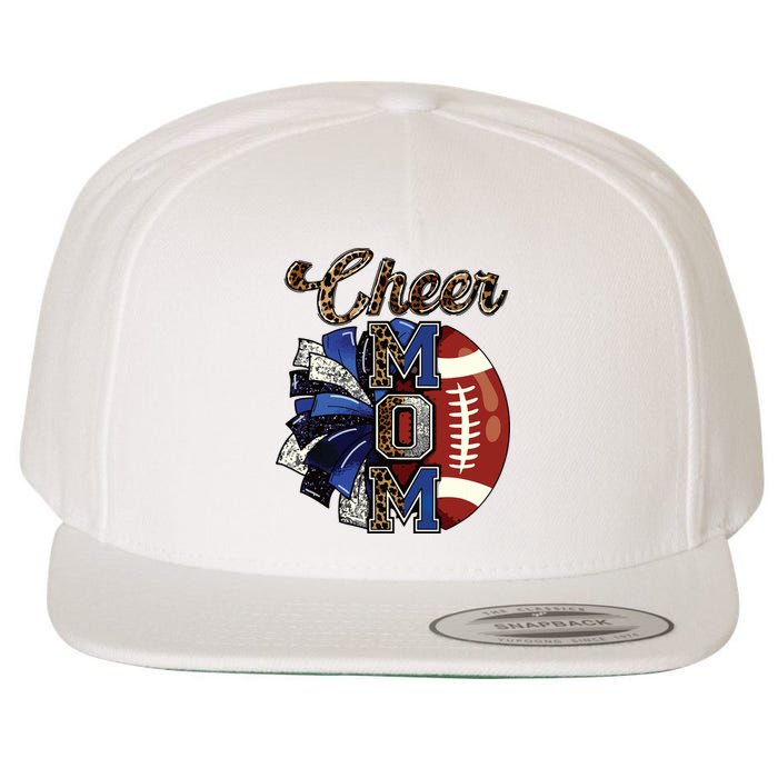 Cheer Mom Pom Pom Football Wool Snapback Cap