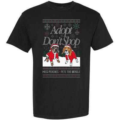 Christmas Miss Peaches & Pete The Beagle Garment-Dyed Heavyweight T-Shirt