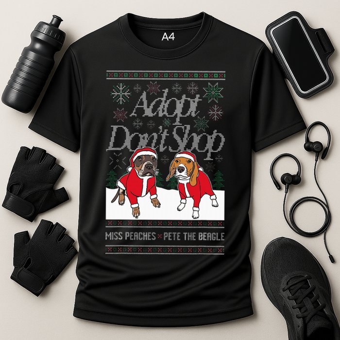 Christmas Miss Peaches & Pete The Beagle Cooling Performance Crew T-Shirt