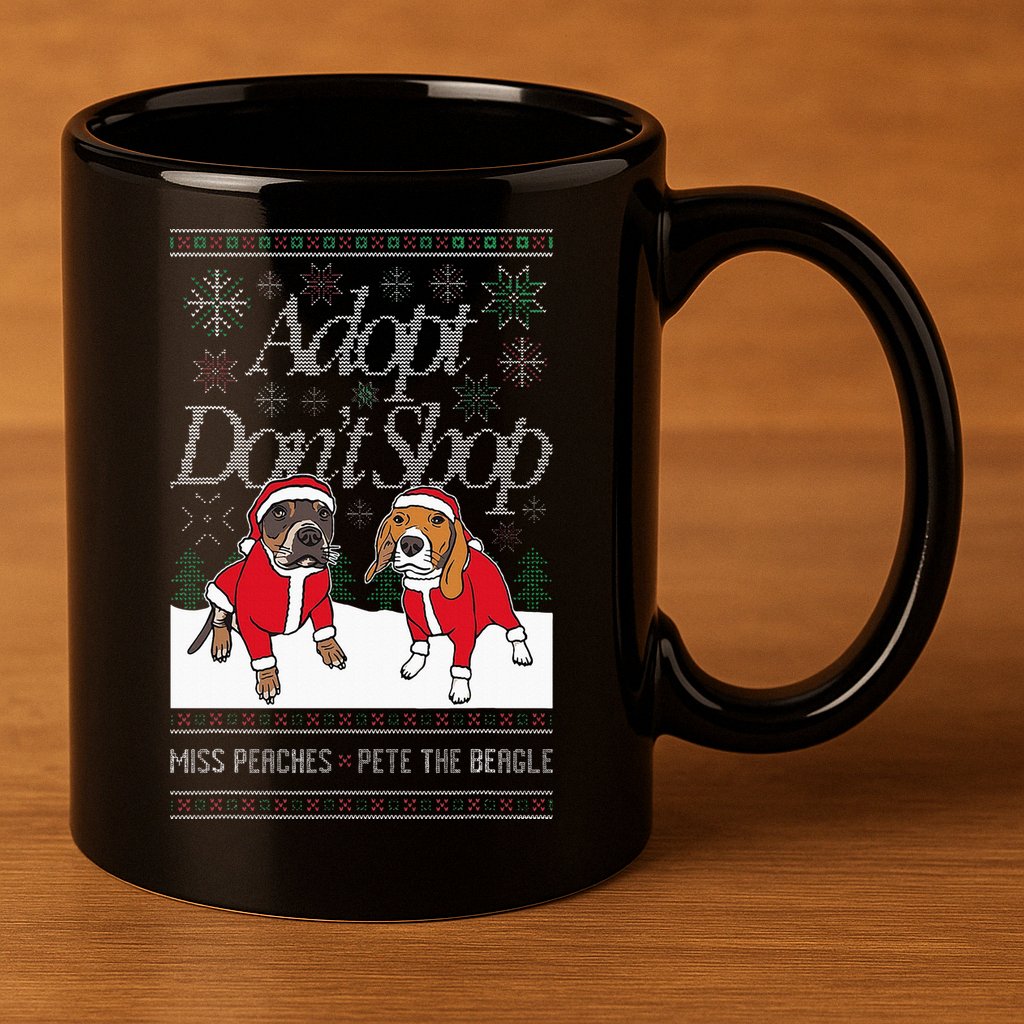 Christmas Miss Peaches & Pete The Beagle 11oz C Handle Ceramic Mug