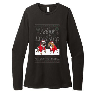 Christmas Miss Peaches & Pete The Beagle Womens CVC Long Sleeve Shirt