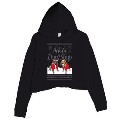 Christmas Miss Peaches & Pete The Beagle Crop Fleece Hoodie