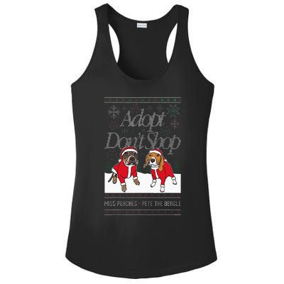 Christmas Miss Peaches & Pete The Beagle Ladies PosiCharge Competitor Racerback Tank