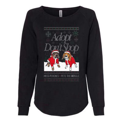 Christmas Miss Peaches & Pete The Beagle Womens California Wash Sweatshirt