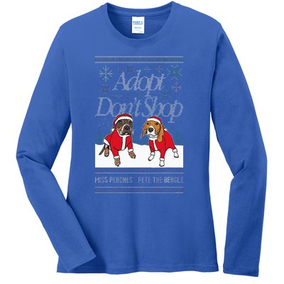 Christmas Miss Peaches & Pete The Beagle Ladies Long Sleeve Shirt