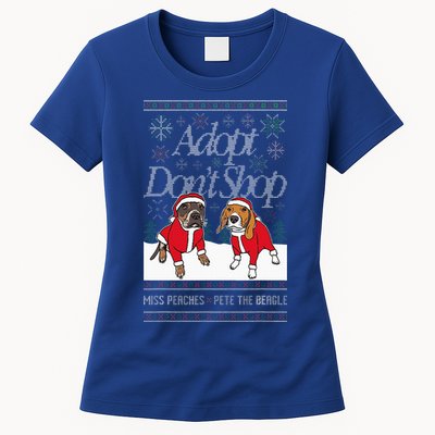 Christmas Miss Peaches & Pete The Beagle Womens T-Shirt