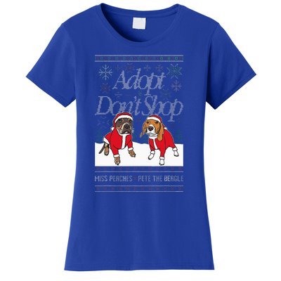 Christmas Miss Peaches & Pete The Beagle Women's T-Shirt