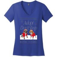 Christmas Miss Peaches & Pete The Beagle Women's V-Neck T-Shirt