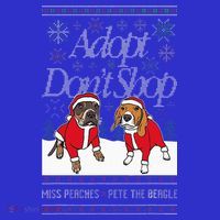 Christmas Miss Peaches & Pete The Beagle Zip Tote Bag