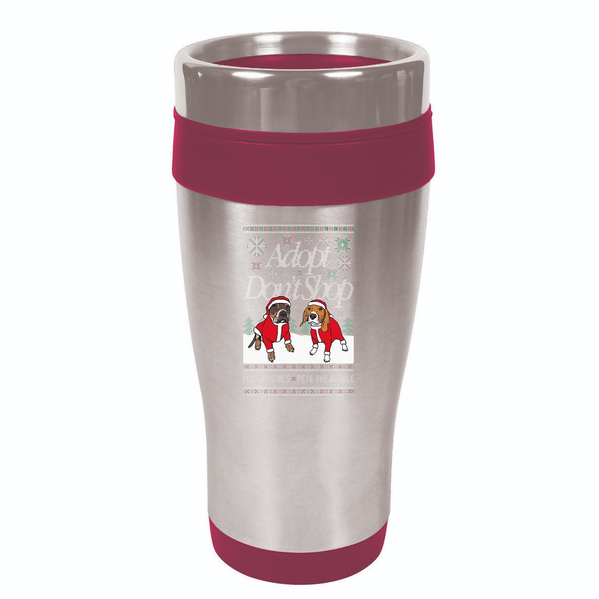 Christmas Miss Peaches & Pete The Beagle 16oz Travel Tumbler